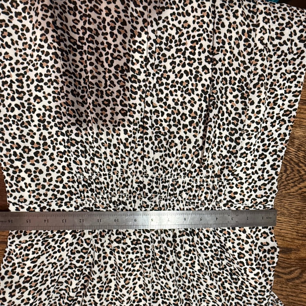 Talbots Leopard Print Ruffle Hem Midi Dress Womens 12 Classic Business Casual - Picture 4 of 10